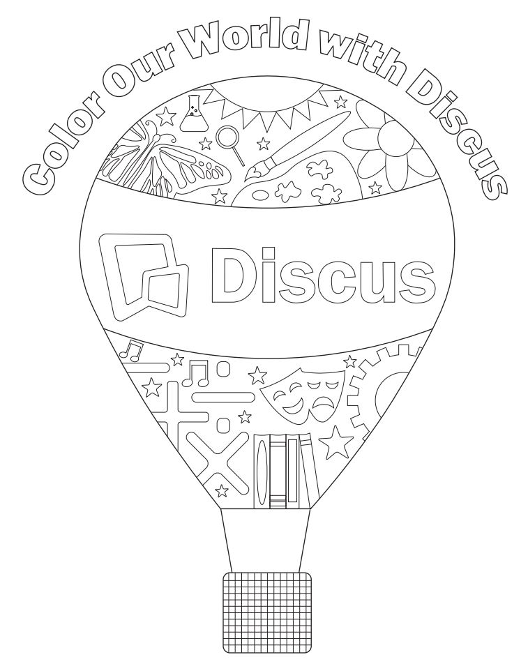 Coloring page featuring a balloon